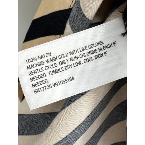 A new day M Striped Black and Cream Front Button Top - Picture 6 of 10